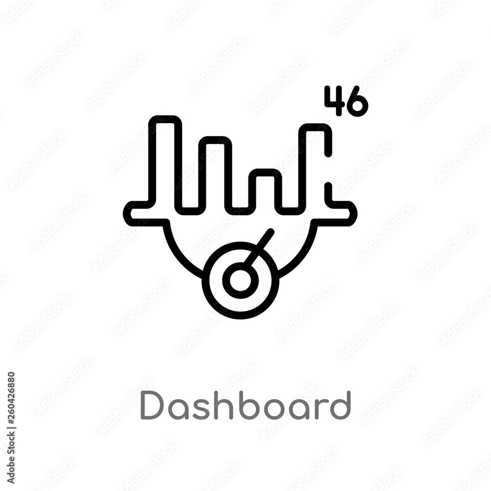 Poster outline dashboard vector icon. isolated black simple line element illustration from customer service
