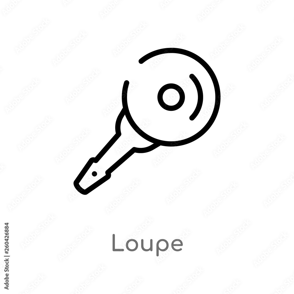 Poster outline loupe vector icon. isolated black simple line element illustration from customer service con