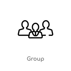 outline group vector icon. isolated black simple line element illustration from customer service concept. editable vector stroke group icon on white background