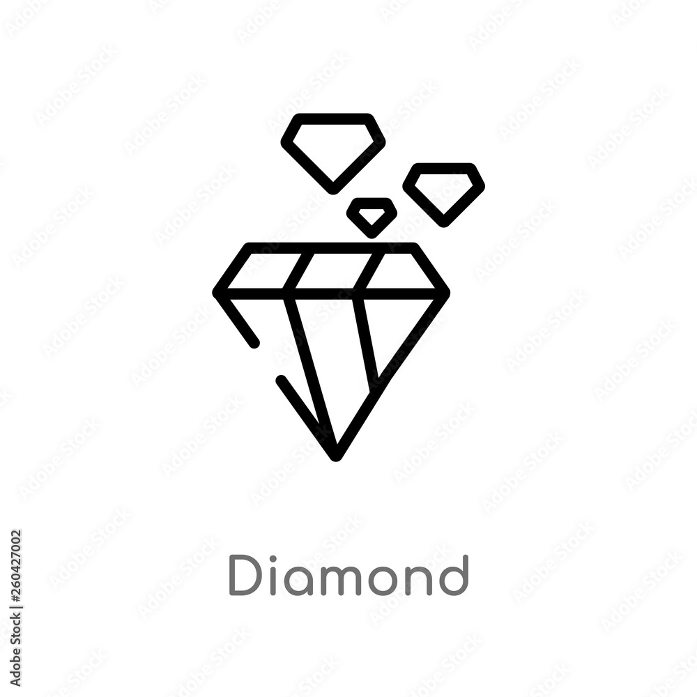 Poster outline diamond vector icon. isolated black simple line element illustration from customer service c