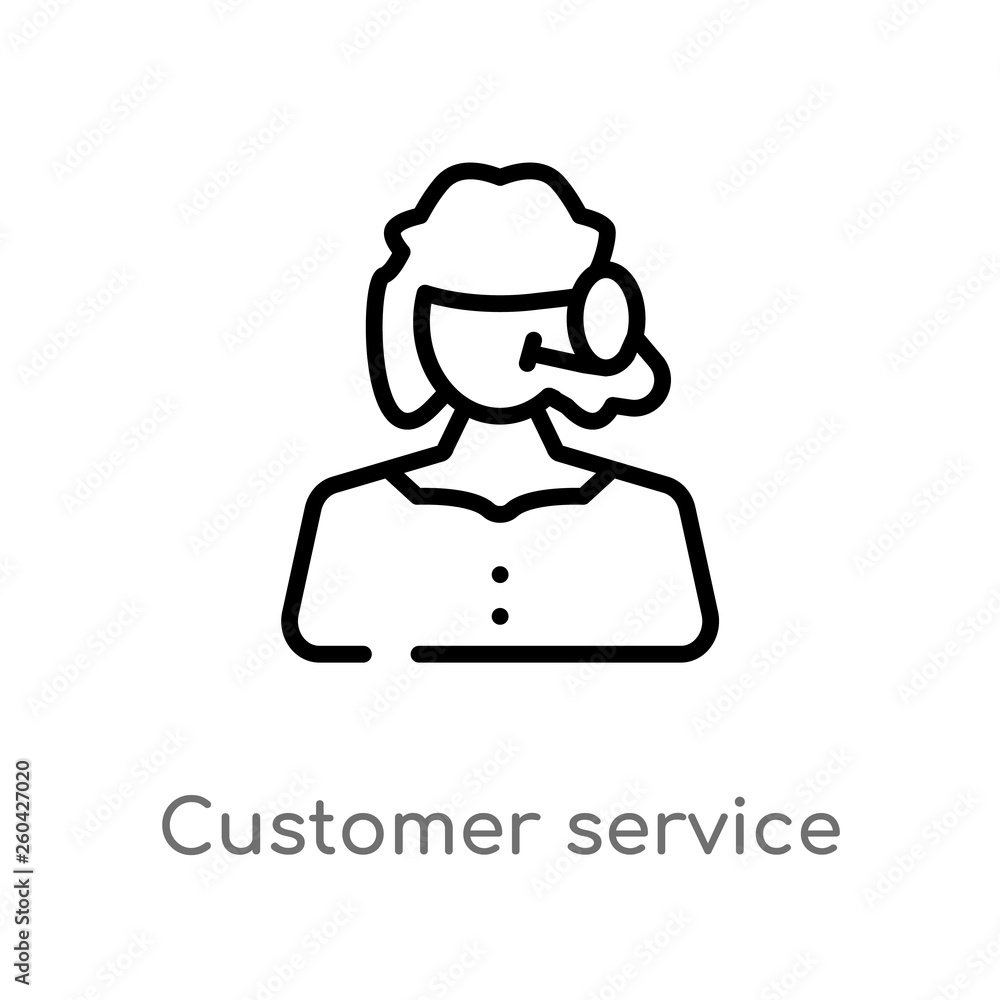 Aufkleber outline customer service vector icon. isolated black simple line element illustration from concept. 