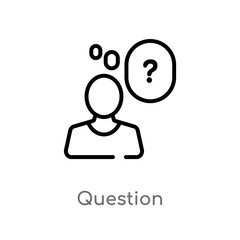 outline question vector icon. isolated black simple line element illustration from customer service concept. editable vector stroke question icon on white background