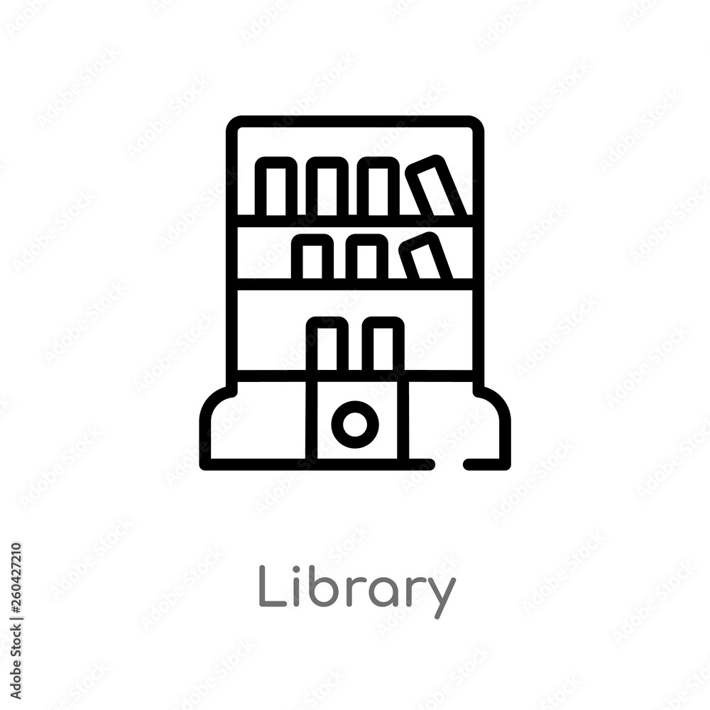 Poster outline library vector icon. isolated black simple line element illustration from education 2 concep