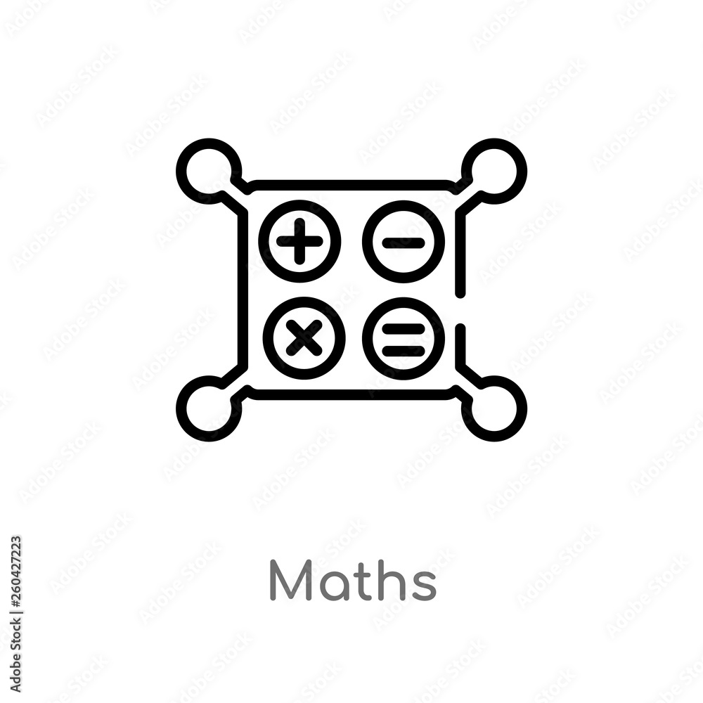 Poster outline maths vector icon. isolated black simple line element illustration from education 2 concept.