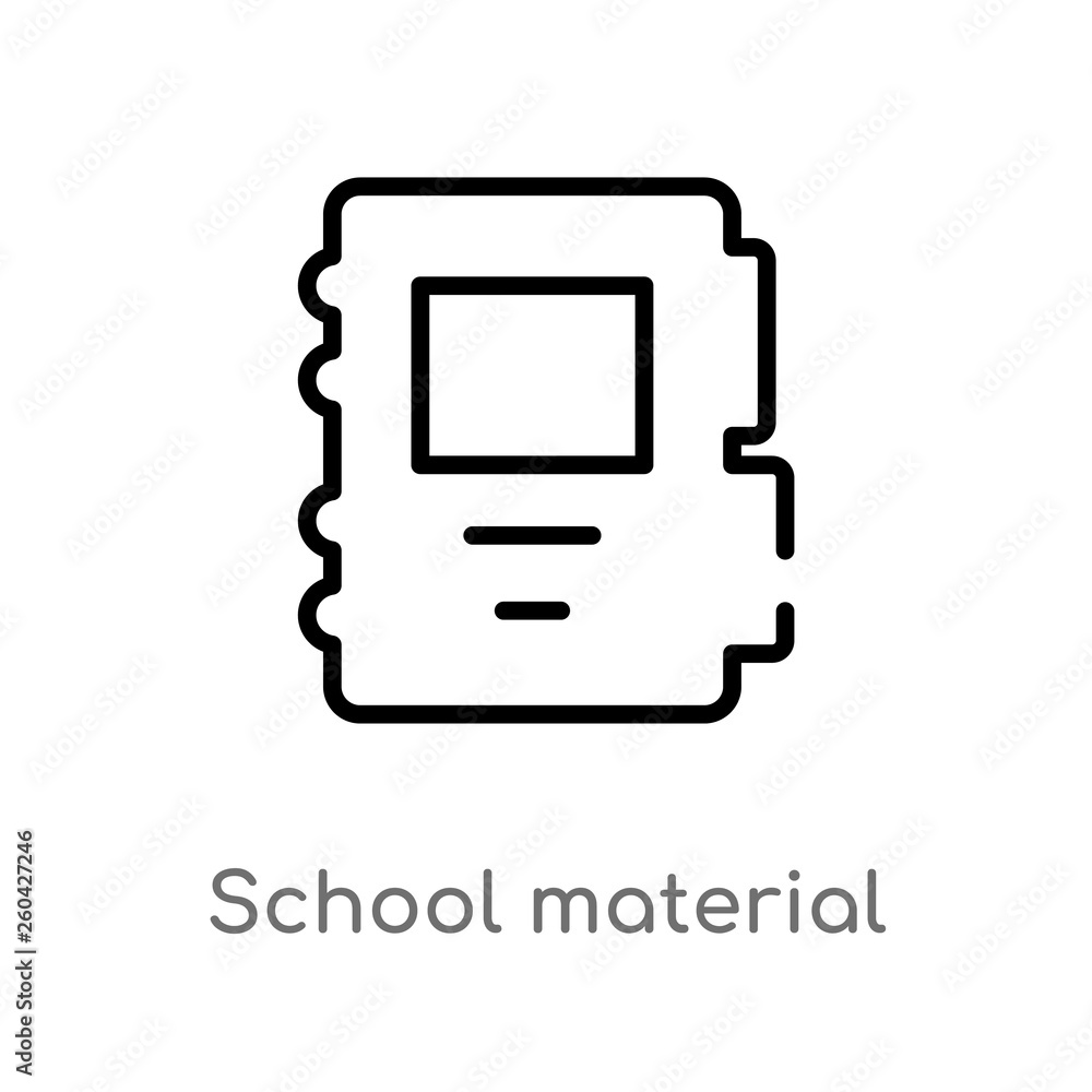 Poster outline school material vector icon. isolated black simple line element illustration from education 