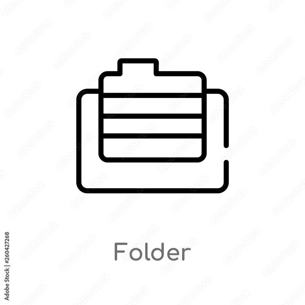 Aufkleber outline folder vector icon. isolated black simple line element illustration from education 2 concept