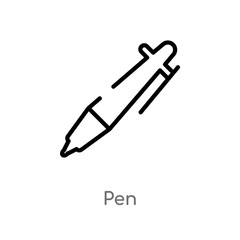 Obraz premium outline pen vector icon. isolated black simple line element illustration from education 2 concept. editable vector stroke pen icon on white background