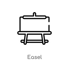 outline easel vector icon. isolated black simple line element illustration from education 2 concept. editable vector stroke easel icon on white background