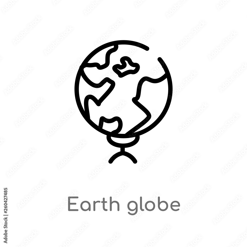 Aufkleber outline earth globe vector icon. isolated black simple line element illustration from education 2 co