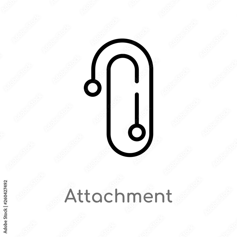 Poster outline attachment vector icon. isolated black simple line element illustration from education 2 con