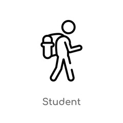 outline student vector icon. isolated black simple line element illustration from education 2 concept. editable vector stroke student icon on white background