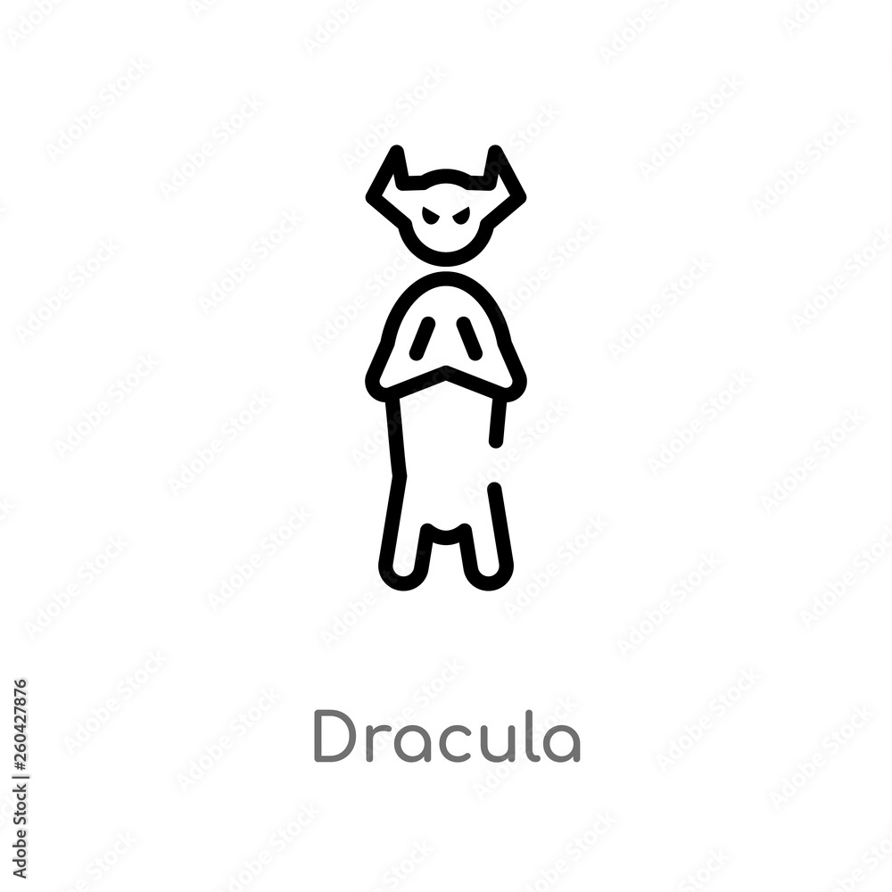 Poster outline dracula vector icon. isolated black simple line element illustration from literature concept