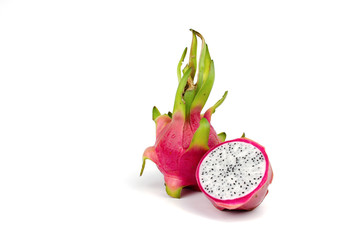 Fresh Dragon fruit isolated on white background.