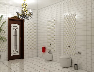 bathroom, interior visualization, 3D illustration