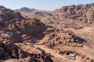 Fototapeta na wymiar Roman theater in Petra ancient and ruin city, Jordan, Arab