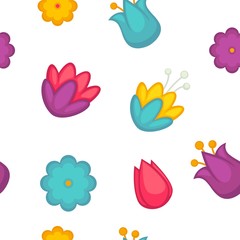 Easter holiday spring flowers tulips seamless pattern vector