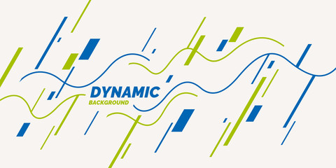 Bright poster with dynamic waves. Vector illustration.