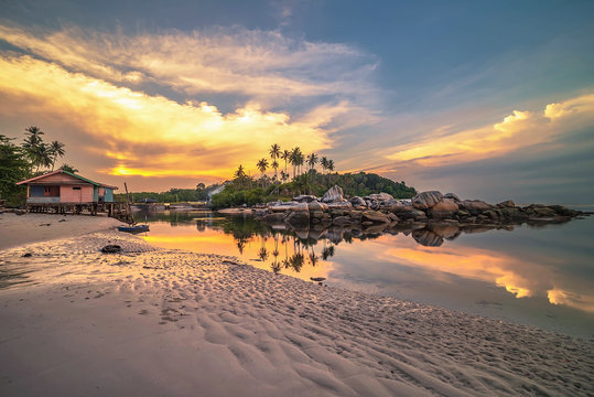 Wonderful sky and beach at Bintan Island Indonesia