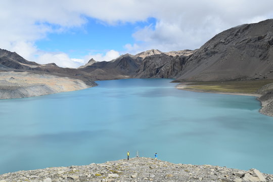 Tilicho lake at manang of Nepal