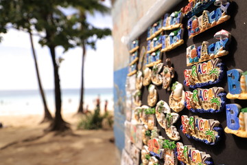 Souvenirs on White beach Boracay Island , Philippines