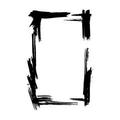 Vector Dry brush frames. Hand drawn artistic frames. Black and white engraved ink art. Frame border ornament square.