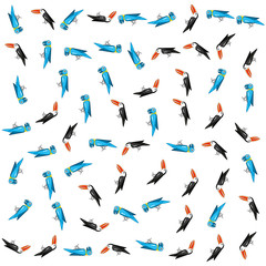 Fototapeta na wymiar pattern of toucans and parrots animals