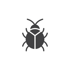 Virus bug vector icon. filled flat sign for mobile concept and web design. Computer virus infection glyph icon. Cyber attack symbol, logo illustration. Pixel perfect vector graphics