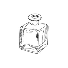 Obraz premium Glass vase, transparent, cylindrical - linear picture for coloring. Vase outline. Vase-glass for flowers.