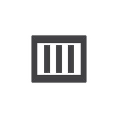 Prison bars vector icon. filled flat sign for mobile concept and web design. Prison window glyph icon. Symbol, logo illustration. Pixel perfect vector graphics