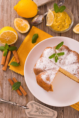 Cake with lemon cream filling.