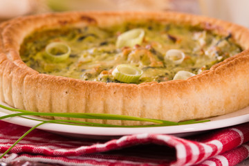 Leek quiche. 