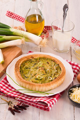 Leek quiche. 