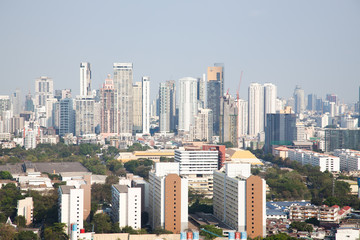 Naklejka premium high buildings panorama downtown of Bangkok City Thailand