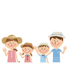 ポップな家族　夏服ではーい！