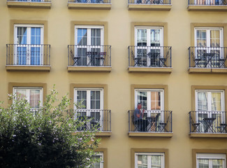 Fototapeta premium Malaga apartment building with small balconies