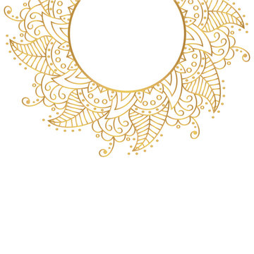 Golden vector mandala isolated on white background. A symbol of life and health. Invitation, wedding card, scrapbooking, magic symbol.