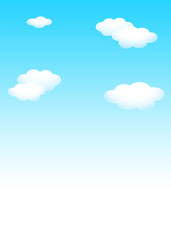 背景素材 テンプレート：青い空白い雲 イラスト