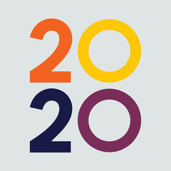 2020, happy new year. Vector creative number