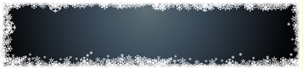 Vector Winter Header Background. A cold Christmas with snowfall and ice crystals banner