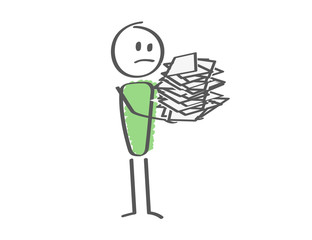 Stick Figure - man with paperwork
