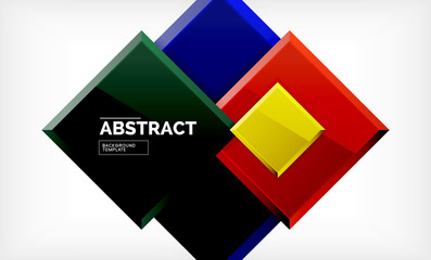Geometric abstract background, modern square design