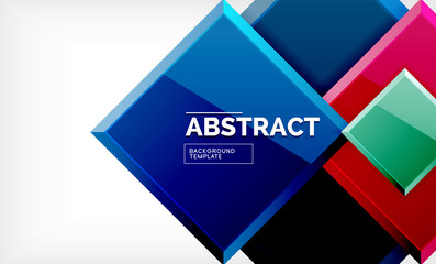 Square abstract background, glossy geometric design