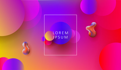 Red elegant design with multicolored circles and geometric abstract shapes