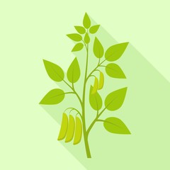 Soybean plant icon. Flat illustration of soybean plant vector icon for web design