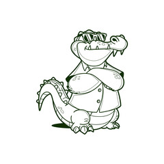 Cute cartoon crocodile