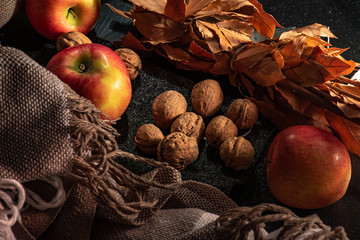 Still life composition with apples