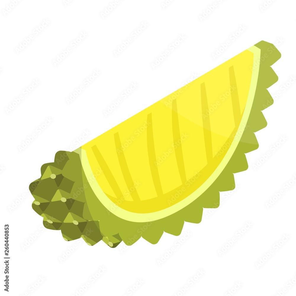 Aufkleber piece of durian icon. isometric of piece of durian vector icon for web design isolated on white back