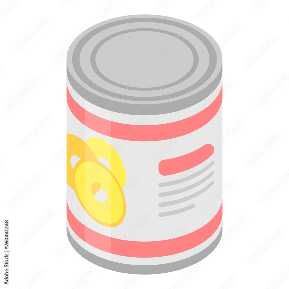 Poster pineapple tin can icon. isometric of pineapple tin can vector icon for web design isolated on white 