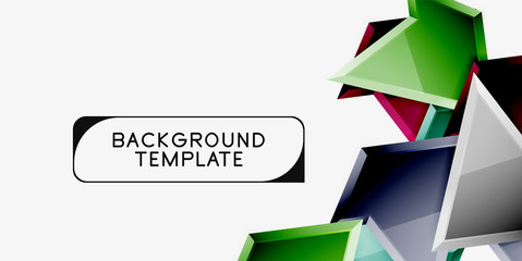 Minimal geometrical triangles with 3d effect abstract background template