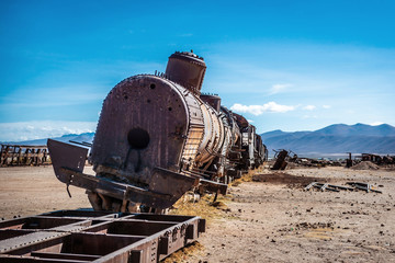 Cemetery of abandoned trains, Uyuni, Bolivia
